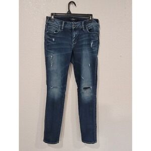 Silver Jeans Co Suki Mid Skinny Distressed Blue Jeans Women's 30x31 #21‎